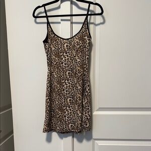Isalis Kitty mini dress leopard Medium (runs small) NWT